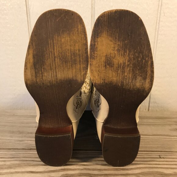 Crysigne Rhinestones and Glitter Womens Cream Western Boots US 8 - Picture 7 of 12